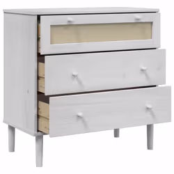 vidaXL Drawer Cabinet File Drawer Chest SENJA Rattan Look Solid Wood Pine - white - Additional view 5