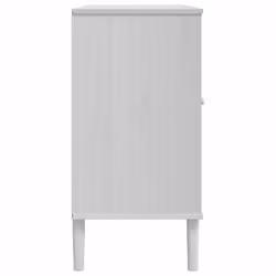 vidaXL Sideboard Cupboard Highboard SENJA Rattan Look White Solid Wood Pine - white - Additional view 6