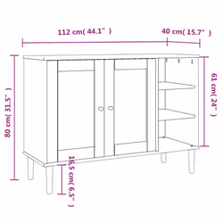 vidaXL Sideboard Cupboard Highboard SENJA Rattan Look White Solid Wood Pine - white - Additional view 9