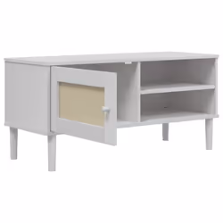 vidaXL TV Cabinet TV Unit TV Stand Cabinet SENJA Rattan Look Solid Wood Pine - white - Additional view 5