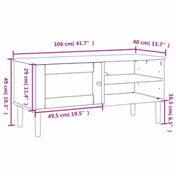 vidaXL TV Cabinet TV Unit TV Stand Cabinet SENJA Rattan Look Solid Wood Pine - black