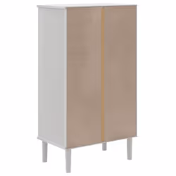 vidaXL Shoe Cabinet Shoe Storage Shelf Cupboard SENJA Rattan Look Solid Wood - white - Additional view 6