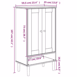 vidaXL Shoe Cabinet Shoe Storage Shelf Cupboard SENJA Rattan Look Solid Wood - white - Additional view 8