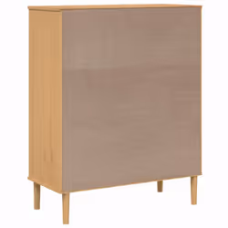 vidaXL Highboard Sideboard Cupboard SENJA Rattan Look White Solid Wood Pine - brown - Additional view 7