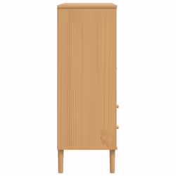 vidaXL Highboard Sideboard Storage Cupboard SENJA Rattan Look Solid Wood Pine - brown - Additional view 6