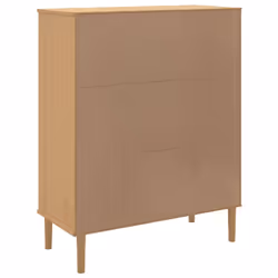 vidaXL Highboard Sideboard Storage Cupboard SENJA Rattan Look Solid Wood Pine - brown - Additional view 7