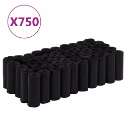 vidaXL Dog Poop Bags Pet Dog Waste Bags Leak Proof Poo Bag 750 pcs Black PE