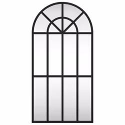 vidaXL Wall Mirror Hall Bedroom Makeup Mirror Hanging Mirror Black Arch Iron - 30 x 60 cm - Additional view 2