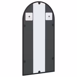 vidaXL Wall Mirror Hall Bedroom Makeup Mirror Hanging Mirror Black Arch Iron - 30 x 60 cm - Additional view 4