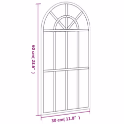 vidaXL Wall Mirror Hall Bedroom Makeup Mirror Hanging Mirror Black Arch Iron - 30 x 60 cm - Additional view 6