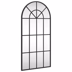vidaXL Wall Mirror Hall Bedroom Makeup Mirror Hanging Mirror Black Arch Iron - 40 x 80 cm