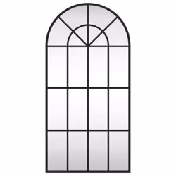 vidaXL Wall Mirror Hall Bedroom Makeup Mirror Hanging Mirror Black Arch Iron - 40 x 80 cm
