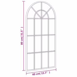 vidaXL Wall Mirror Hall Bedroom Makeup Mirror Hanging Mirror Black Arch Iron - 40 x 80 cm