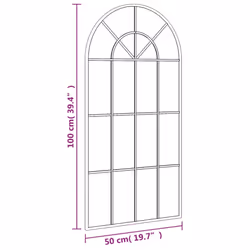 vidaXL Wall Mirror Hall Bedroom Makeup Mirror Hanging Mirror Black Arch Iron - 50 x 100 cm