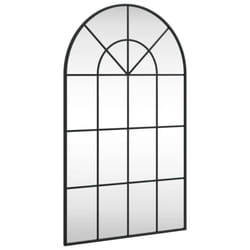 vidaXL Wall Mirror Hall Bedroom Makeup Mirror Hanging Mirror Black Arch Iron - 60 x 100 cm