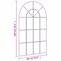 vidaXL Wall Mirror Hall Bedroom Makeup Mirror Hanging Mirror Black Arch Iron - 60 x 100 cm - Additional view 6