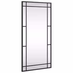 vidaXL Wall Mirror Hallway Makeup Mirror Hanging Mirror Black Rectangle Iron - 40 x 80 cm
