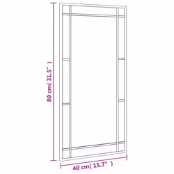 vidaXL Wall Mirror Hallway Makeup Mirror Hanging Mirror Black Rectangle Iron - 40 x 80 cm