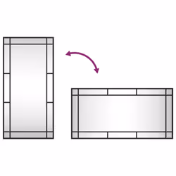 vidaXL Wall Mirror Hallway Makeup Mirror Hanging Mirror Black Rectangle Iron - 40 x 80 cm - Additional view 6