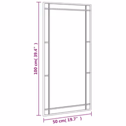 vidaXL Wall Mirror Hallway Makeup Mirror Hanging Mirror Black Rectangle Iron - 50 x 100 cm - Additional view 3