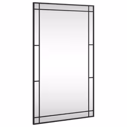 vidaXL Wall Mirror Hallway Makeup Mirror Hanging Mirror Black Rectangle Iron - 60 x 100 cm