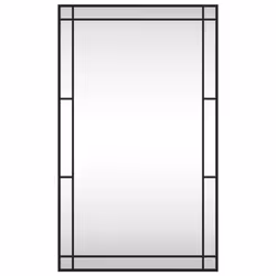 vidaXL Wall Mirror Hallway Makeup Mirror Hanging Mirror Black Rectangle Iron - 60 x 100 cm