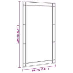 vidaXL Wall Mirror Hallway Makeup Mirror Hanging Mirror Black Rectangle Iron - 60 x 100 cm