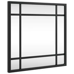 vidaXL Wall Mirror Hallway Makeup Mirror Hanging Mirror Black Rectangle Iron - 30 x 30 cm