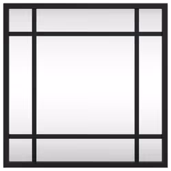 vidaXL Wall Mirror Hallway Makeup Mirror Hanging Mirror Black Rectangle Iron - 30 x 30 cm