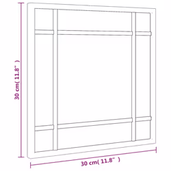 vidaXL Wall Mirror Hallway Makeup Mirror Hanging Mirror Black Rectangle Iron - 30 x 30 cm - Additional view 6