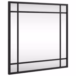 vidaXL Wall Mirror Hallway Makeup Mirror Hanging Mirror Black Rectangle Iron - 40 x 40 cm