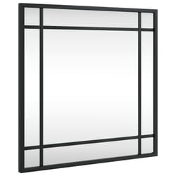 vidaXL Wall Mirror Hallway Makeup Mirror Hanging Mirror Black Rectangle Iron - 40 x 40 cm