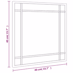 vidaXL Wall Mirror Hallway Makeup Mirror Hanging Mirror Black Rectangle Iron - 40 x 40 cm - Additional view 6