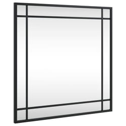vidaXL Wall Mirror Hallway Makeup Mirror Hanging Mirror Black Rectangle Iron - 50 x 50 cm