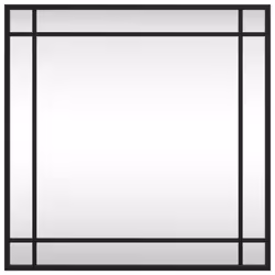 vidaXL Wall Mirror Hallway Makeup Mirror Hanging Mirror Black Rectangle Iron - 50 x 50 cm