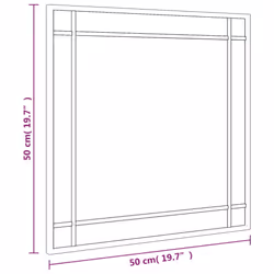 vidaXL Wall Mirror Hallway Makeup Mirror Hanging Mirror Black Rectangle Iron - 50 x 50 cm