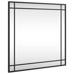 vidaXL Wall Mirror Hallway Makeup Mirror Hanging Mirror Black Rectangle Iron - 60 x 60 cm