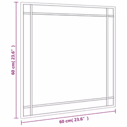 vidaXL Wall Mirror Hallway Makeup Mirror Hanging Mirror Black Rectangle Iron - 60 x 60 cm - Additional view 6