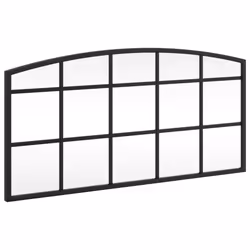 vidaXL Wall Mirror Hall Bedroom Makeup Mirror Hanging Mirror Black Arch Iron - 60 x 30 cm