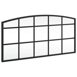 vidaXL Wall Mirror Hall Bedroom Makeup Mirror Hanging Mirror Black Arch Iron - 60 x 30 cm