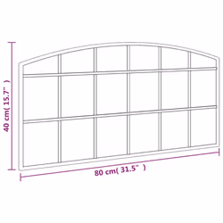 vidaXL Wall Mirror Hall Bedroom Makeup Mirror Hanging Mirror Black Arch Iron - 80 x 40 cm - Additional view 3