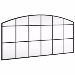 vidaXL Wall Mirror Hall Bedroom Makeup Mirror Hanging Mirror Black Arch Iron - 100 x 50 cm