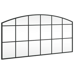 vidaXL Wall Mirror Hall Bedroom Makeup Mirror Hanging Mirror Black Arch Iron - 100 x 50 cm
