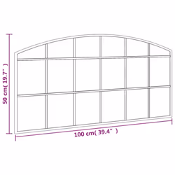 vidaXL Wall Mirror Hall Bedroom Makeup Mirror Hanging Mirror Black Arch Iron - 100 x 50 cm