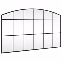 vidaXL Wall Mirror Hall Bedroom Makeup Mirror Hanging Mirror Black Arch Iron - 100 x 60 cm