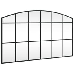 vidaXL Wall Mirror Hall Bedroom Makeup Mirror Hanging Mirror Black Arch Iron - 100 x 60 cm