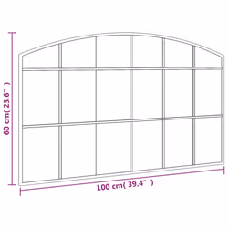 vidaXL Wall Mirror Hall Bedroom Makeup Mirror Hanging Mirror Black Arch Iron - 100 x 60 cm