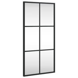vidaXL Wall Mirror Hallway Makeup Mirror Hanging Mirror Black Rectangle Iron - 30 x 60 cm