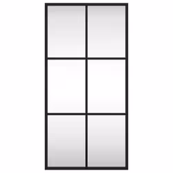 vidaXL Wall Mirror Hallway Makeup Mirror Hanging Mirror Black Rectangle Iron - 30 x 60 cm
