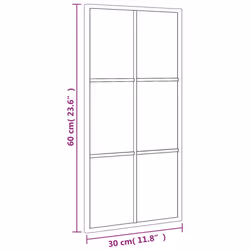 vidaXL Wall Mirror Hallway Makeup Mirror Hanging Mirror Black Rectangle Iron - 30 x 60 cm - Additional view 7